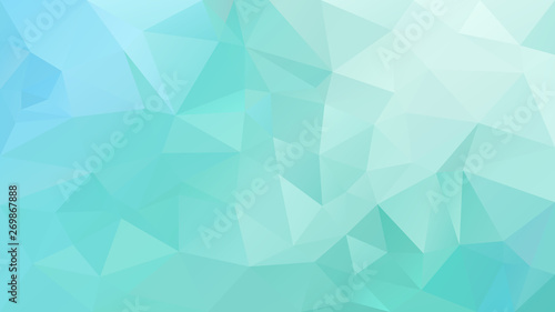 vector abstract irregular polygon background - triangle low poly pattern - mint blue green color
