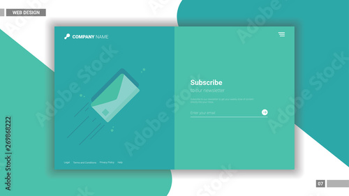 Newsletter Website Design Mockup Layout