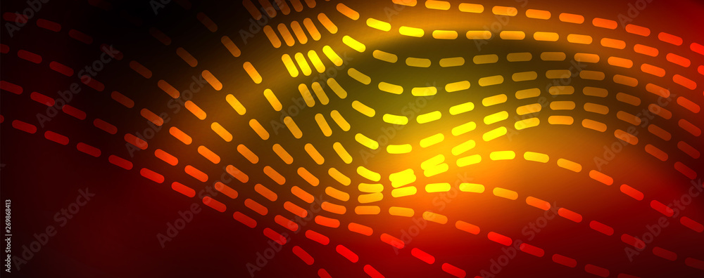 Obraz premium Shiny neon lines techno magic futuristic background, magic energy space light concept, abstract background wallpaper design
