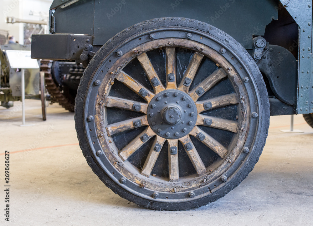 wheel from the old military vehicles.