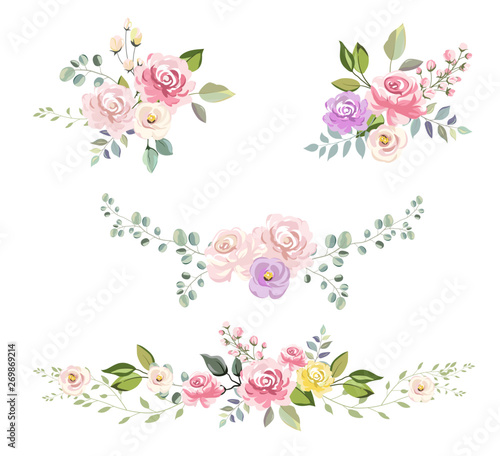 watercolor flower bouquet for personal project, wedding decoration and many more