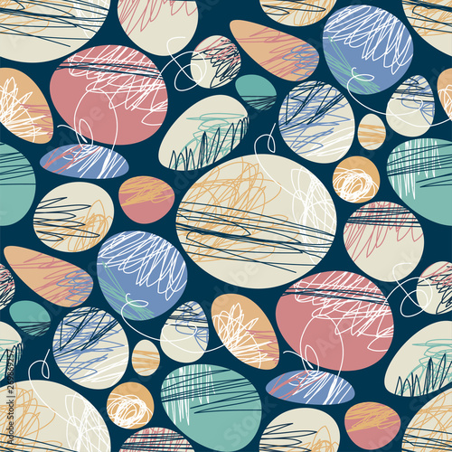 Circles and ovals with scri...