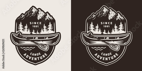 Vintage monochrome summer camping