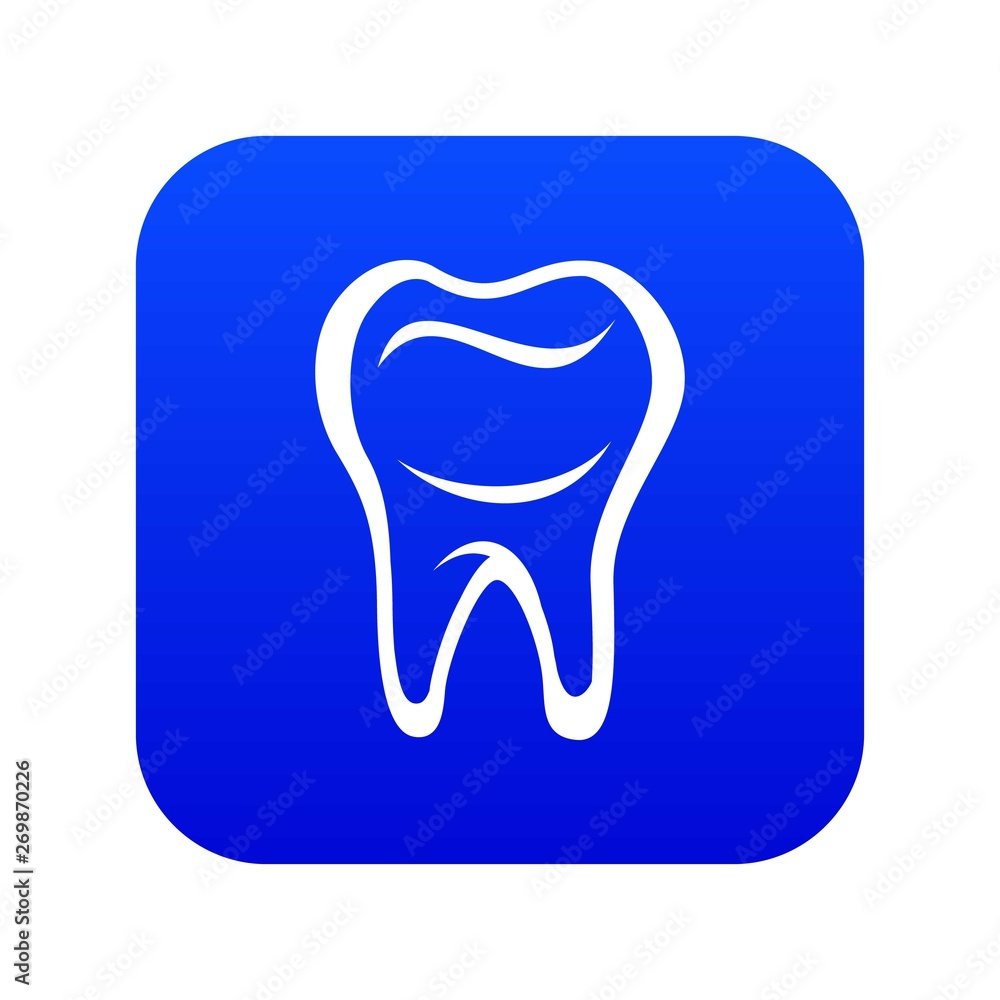 Tooth icon blue vector isolated on white background Tooth icon blue vector isolated on white background
