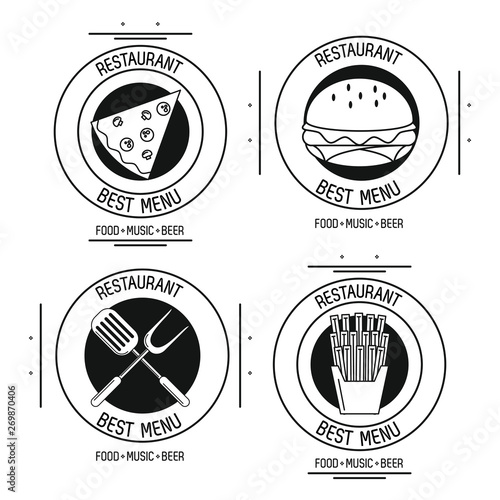 Set of restaurant emblems
