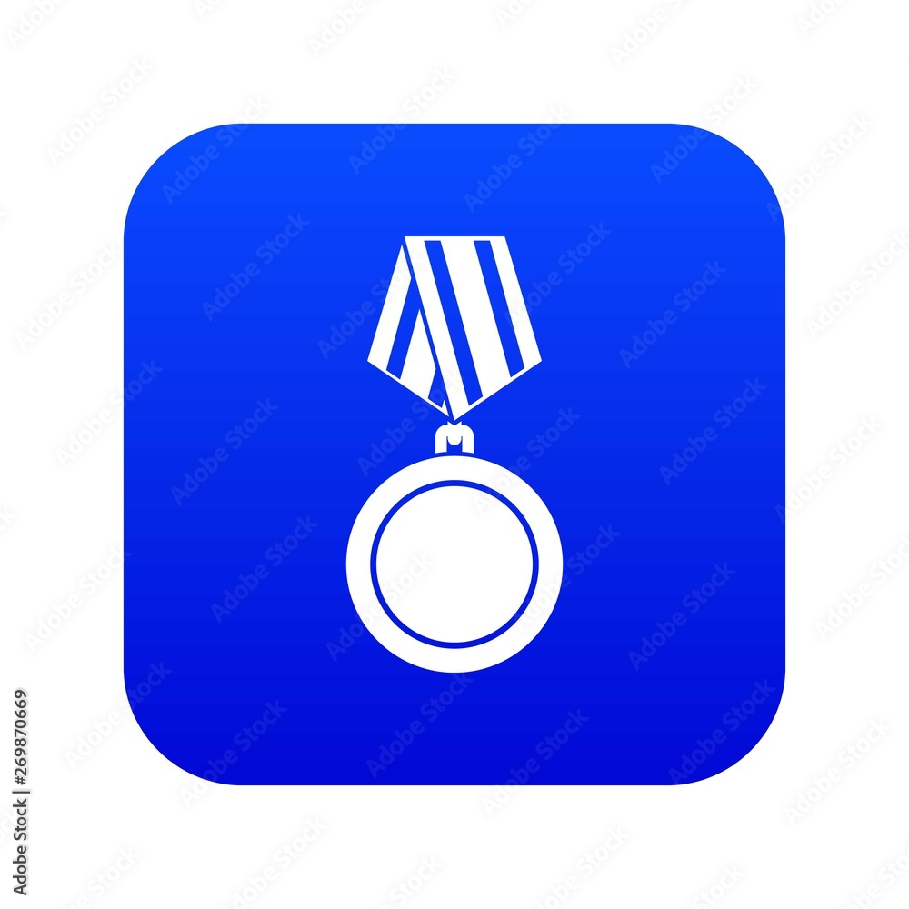 Winning medal icon digital blue for any design isolated on white vector illustration Winning medal icon digital blue for any design isolated on white vector illustration