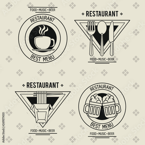 Set of restaurant emblems