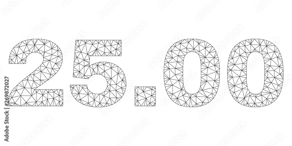 Mesh vector 25.00 text. Abstract lines and spheric points form 25.00 black carcass symbols. Linear carcass flat triangular mesh in vector EPS format. Mesh vector 25.00 text. Abstract lines and spheric points form 25.00 black carcass symbols. Linear carcass flat triangular mesh in vector EPS format.