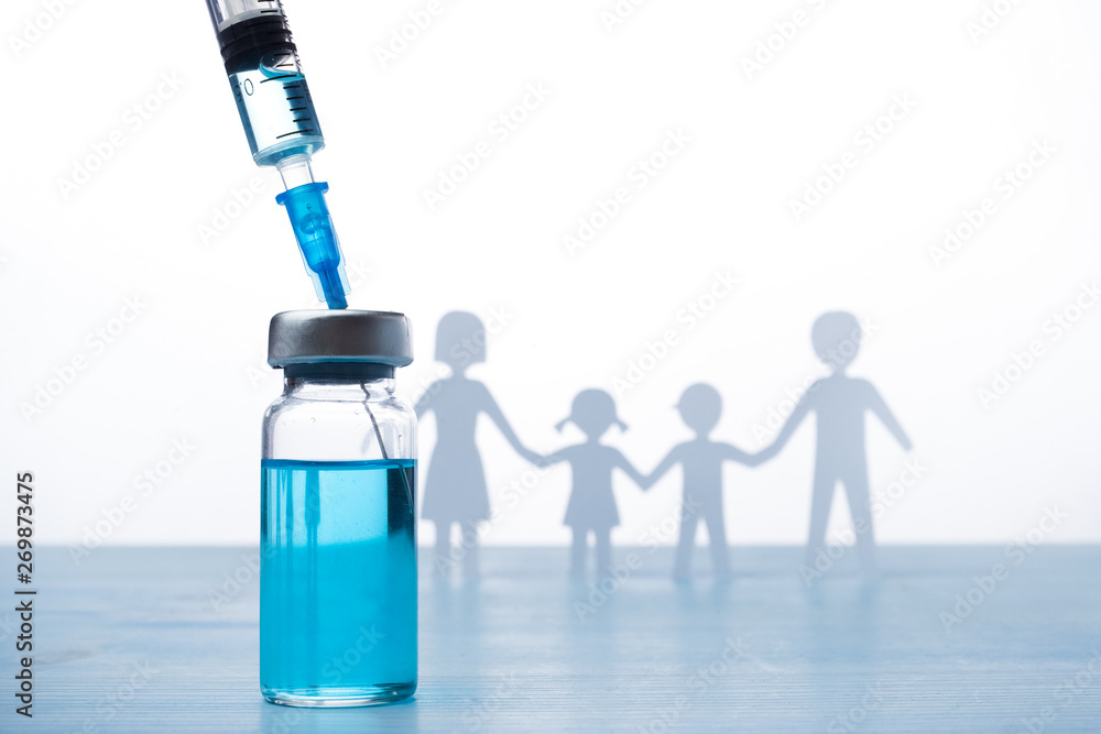 Family immunization concept. Flu vaccine for children. Family immunization concept. Flu vaccine for children.