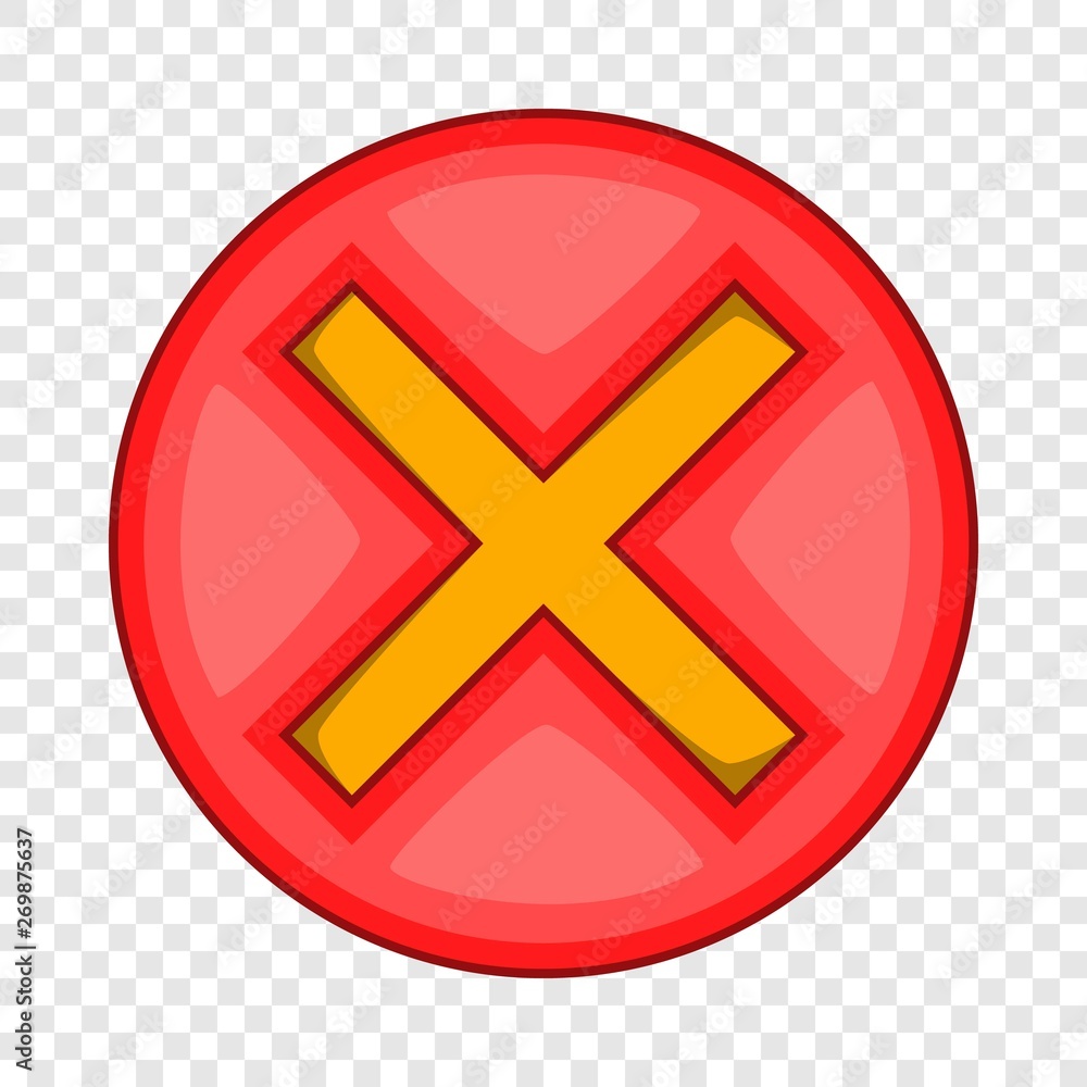 Fototapeta premium Red cross, check mark icon. Cartoon illustration of red cross, check mark vector icon for web
