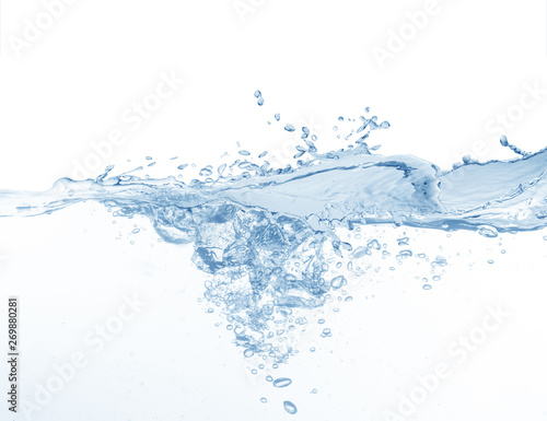 water splash isolated on white background,beautiful splashes a clean water