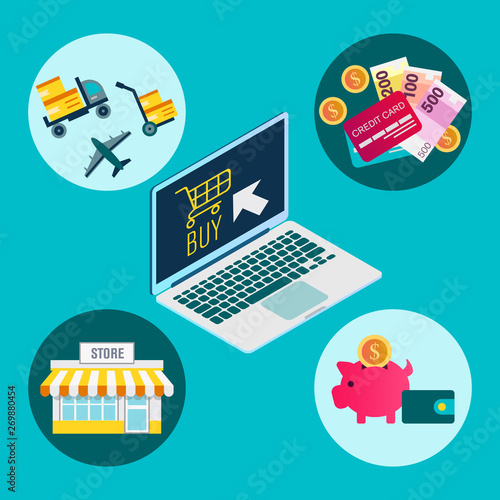 E-commerce and web store icon vector image