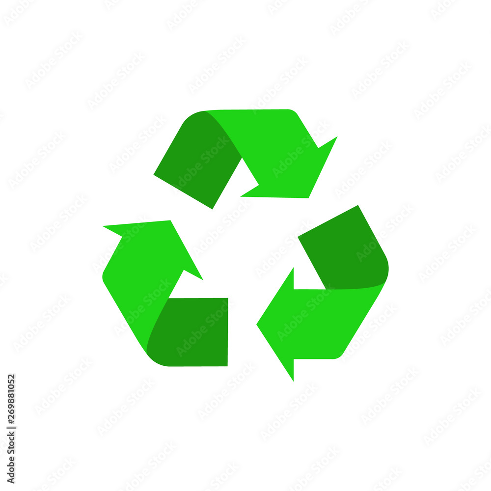 Green recycle sign. Vector. Isolaed. Green recycle sign. Vector. Isolaed.
