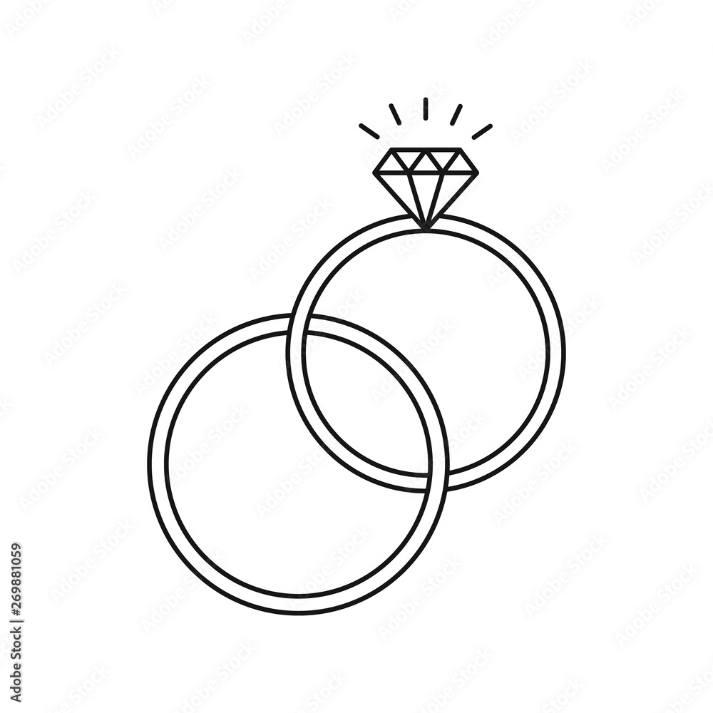 Wedding rings line style icon. Vector. Wedding rings line style icon. Vector.