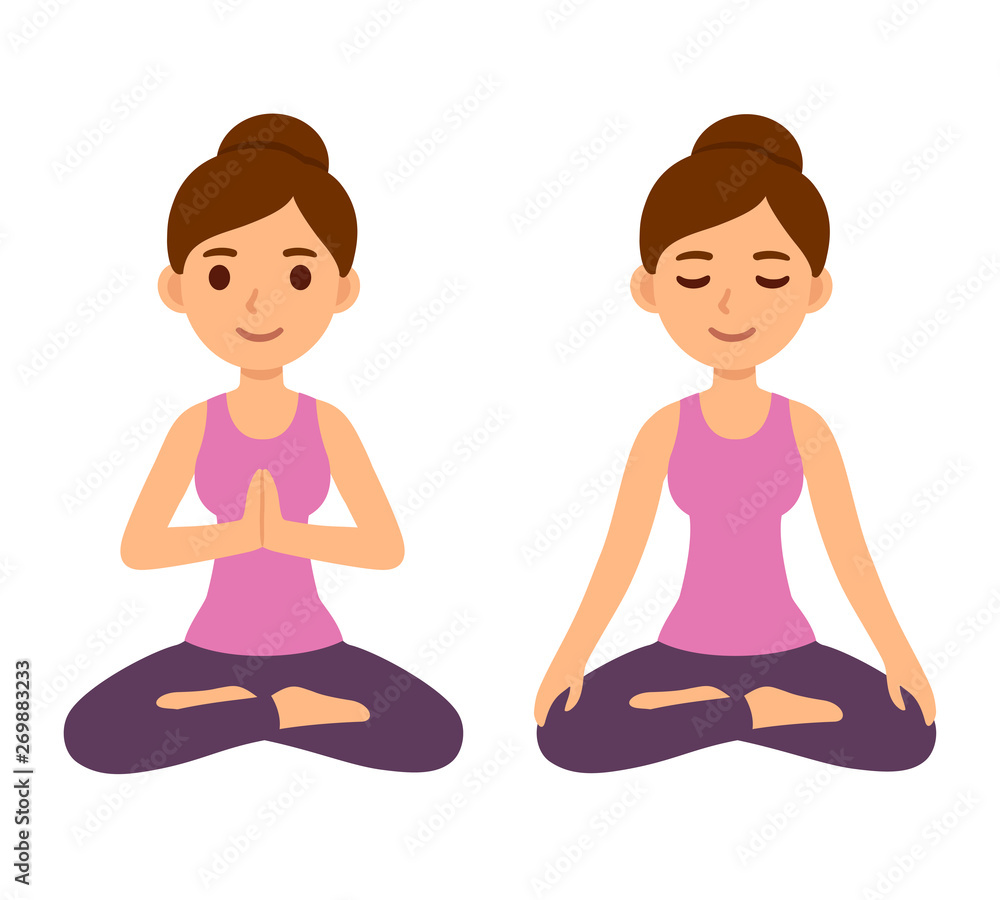 Woman meditating in lotus pose Woman meditating in lotus pose