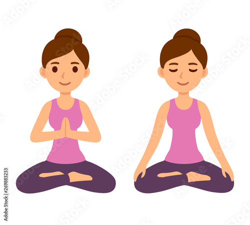 Woman meditating in lotus pose