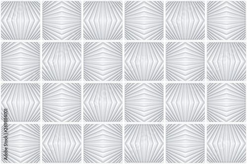 3d rendering. seamless gray modern square grid art pattern ceramic tiles design texture wall background. © PATARA