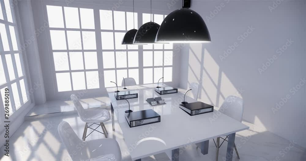 Office business - beautiful boardroom meeting room and conference table, modern style. 3D rendering