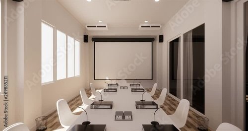 Office business - beautiful boardroom meeting room and conference table, modern style. 3D rendering