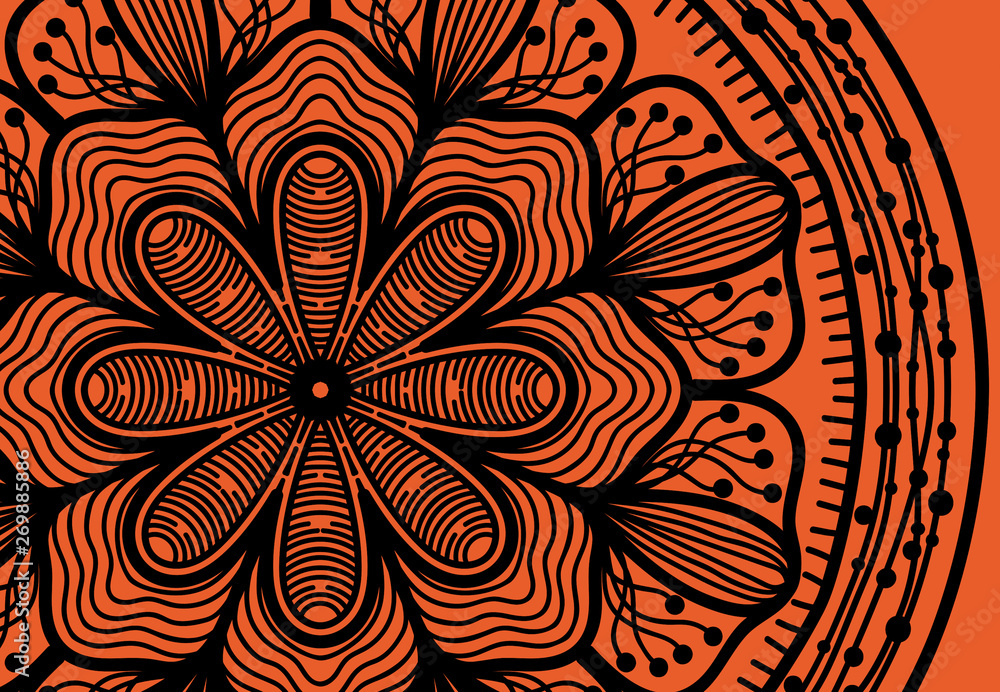 Abstract mandala graphic design and watercolor digital art painting for ancient geometric concept background Abstract mandala graphic design and watercolor digital art painting for ancient geometric concept background