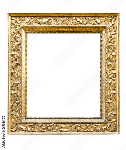 golden frame isolated on white background