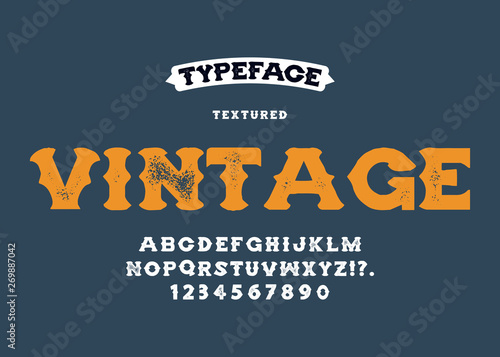 Western style retro alphabet font.