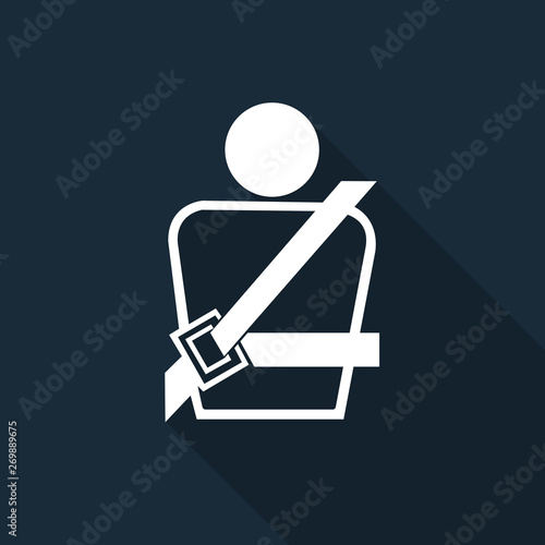 PPE Icon.Wearing a seat belt Symbol Sign Isolate On Black Background,Vector Illustration