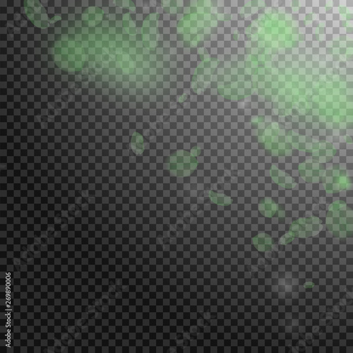 Green flower petals falling down. Admirable romant