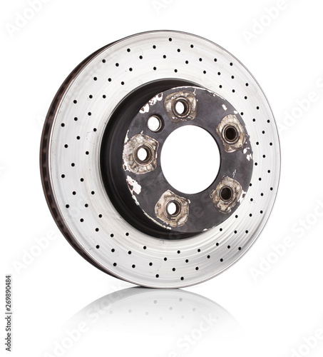 Car brake discs isolated on white background