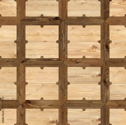 Classic pattern parquet of natural wood seamless texture
