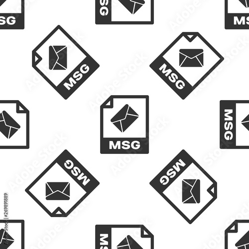 Grey MSG file document icon. Download msg button icon isolated seamless pattern on white background. MSG file symbol. Vector Illustration