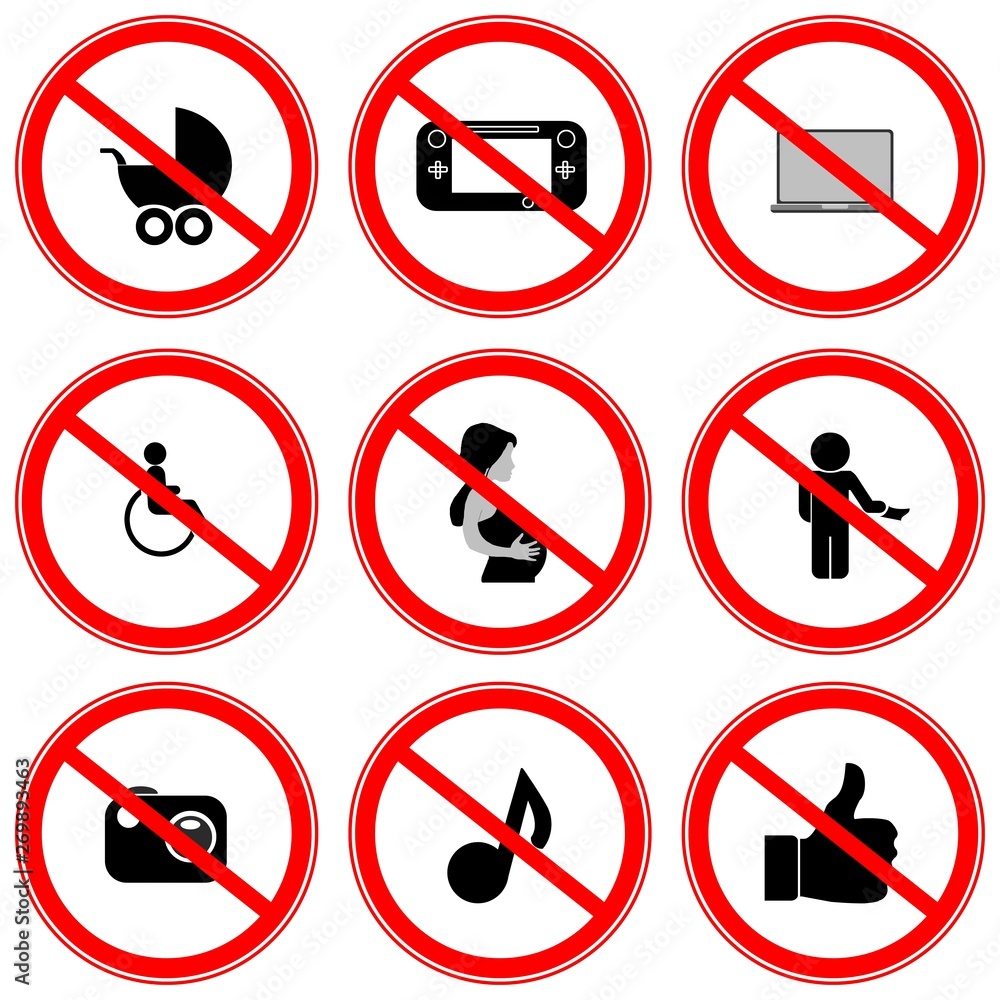 Interdictions en 6 panneaux Interdictions en 6 panneaux