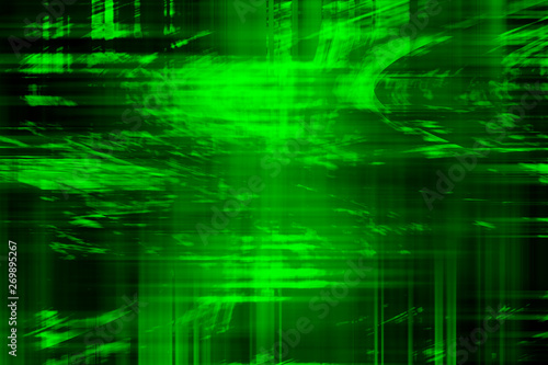 Abstract green lines on a yellow background. Pattern of futuristic wave lines