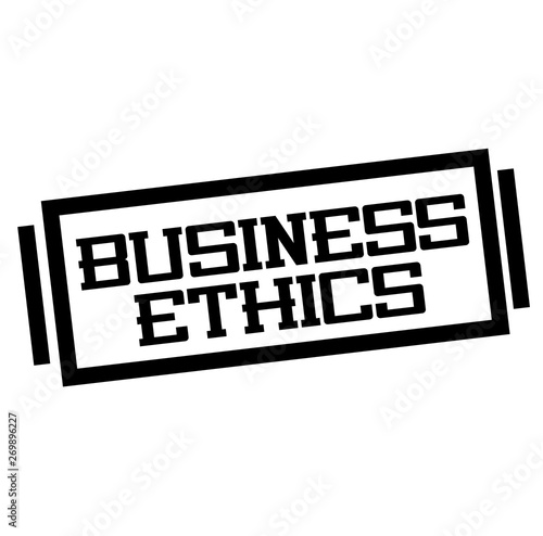 BUSINESS ETHICS stamp on white