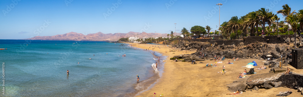 Sandy beach in Puerto del Carmen on Lanzarote Sandy beach in Puerto del Carmen on Lanzarote