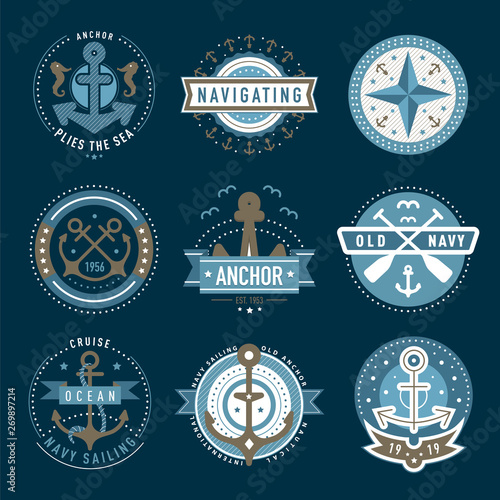 Nautical logo template set
