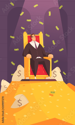 Rich Man Cartoon Composition 