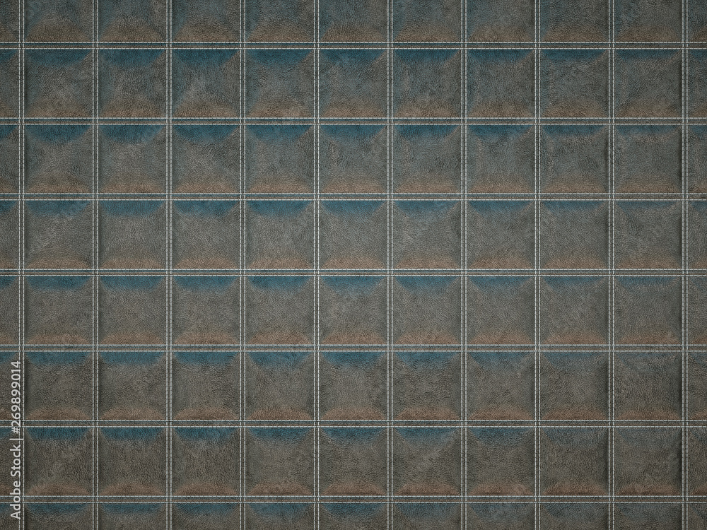 Leather square stitched grey texture or background Leather square stitched grey texture or background