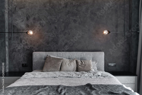 Tablou pe pânză Master bedroom for a lonely stylish man, a bachelor