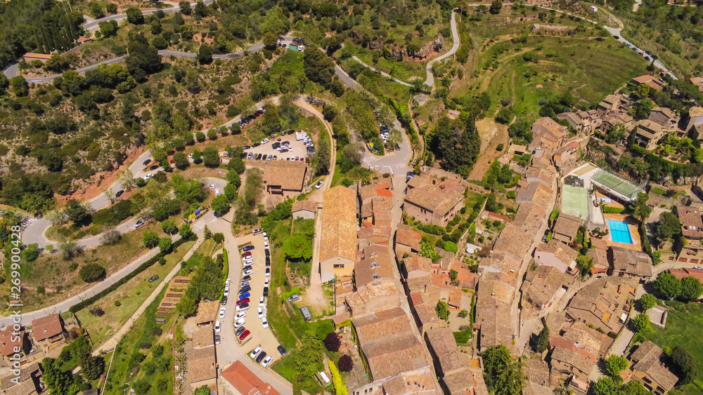 Village of  Mura. Barcelona. Catalonia. Spain. Drone Photo