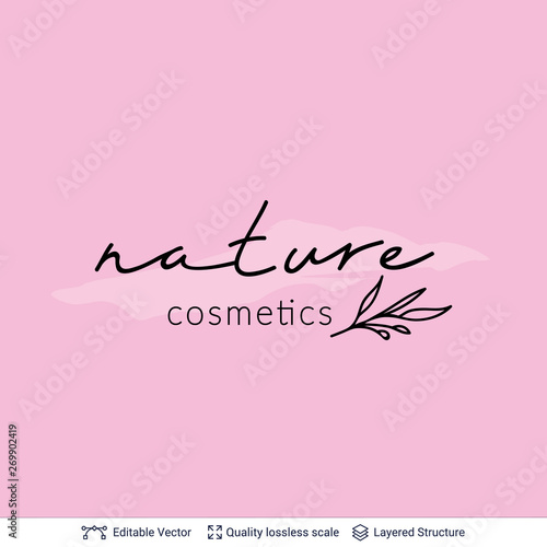 Beauty product natural cosmetics logo design.