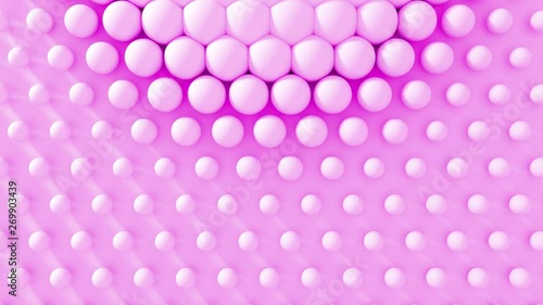 3D shapes balls waves animation on differens color background. 4K seamless loop animation. Set. photo