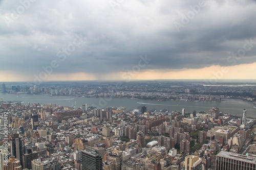 Ariel view on Manhattan.New York.USA. Beautiful background. © Alex