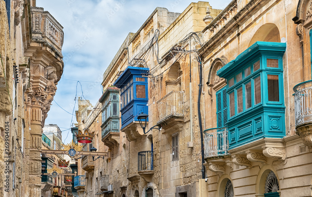 Medieval street in Rabat, Malta.