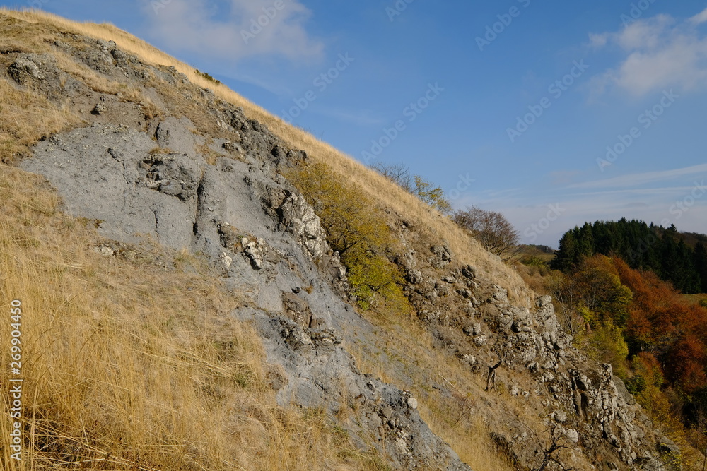 Der Pferdskopf, ein Vulkankegel in der Nähe der Wasserkuppe, Hessische Rhön, Deutschland