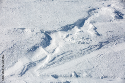 Fragment of snow surface after snowstorm