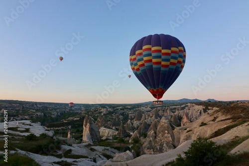 Hot air balloon hovering. © UlysseVautier