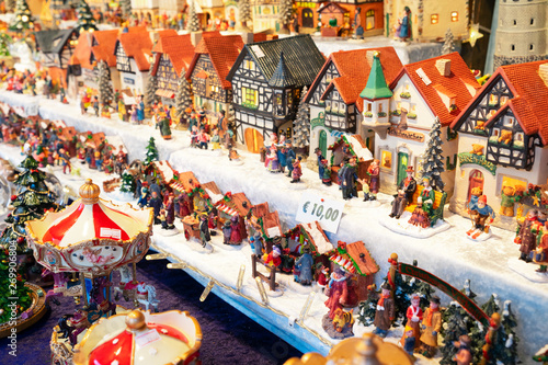 Canvas Print Christmas market kiosk details