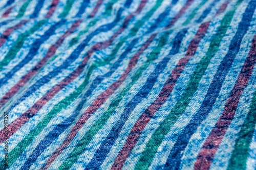 Blue washed faded jeans striped texture with seams