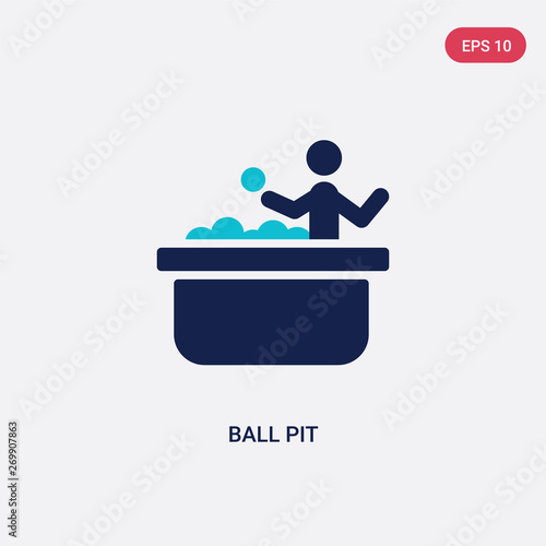 two color ball pit vector icon from activity and hobbies concept. isolated blue ball pit vector sign symbol can be use for web, mobile and logo. eps 10